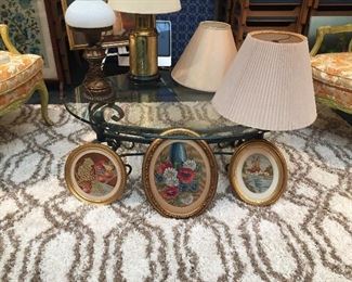 Framed art, lamps, furniture