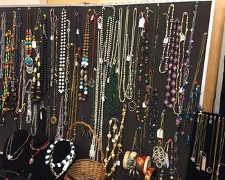 Jewelry including necklaces, bracelets, earrings, pins