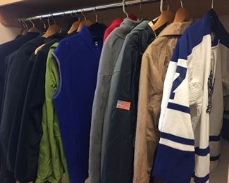 Mens clothing, jackets, pants, coats