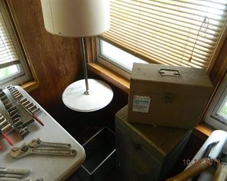 floor lamp/storage boxes