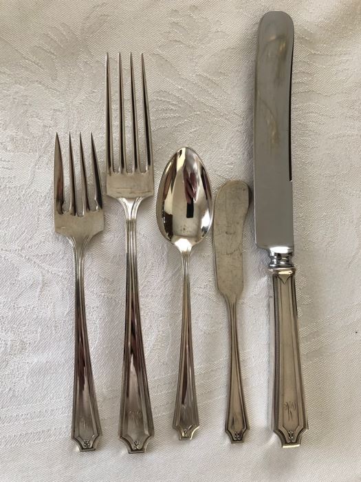 Whiting “King Albert” sterling silver flatware set - service for 8 with 4 extra teaspoons.