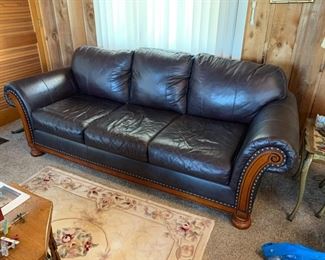 Beautiful black leather couch