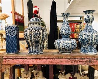 FLOW BLUE AND DELFT POTTERY