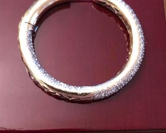 14K GOLD HOOP WITH APPROX. 58 DIAMONDS