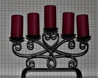 Wrought iron candle holder.