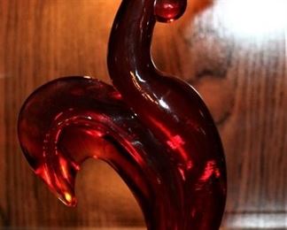Viking Red Rooster art glass.