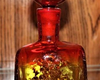 Decorative art glass decanter.