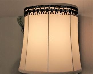 Mid century lamp shade is uniquely trimmed