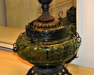 Mid century lamp base close up