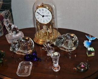 Accessories galore throughout the house including lead crystal cat figurines.