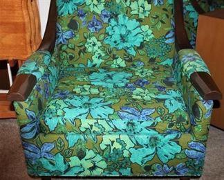 Vivid Floral Print Retro Chairs