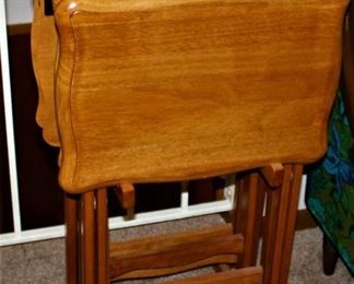 Solid wood television trays