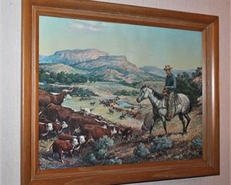 Western picture signed