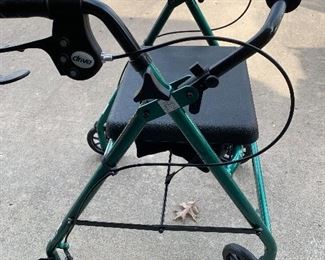 Rolling walker with medical curved back soft seat, light weight