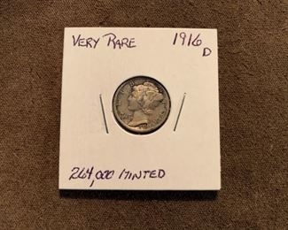 RARE 1916 D Mercury Dime