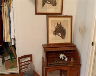 Child's Roll Top Desk with Chair