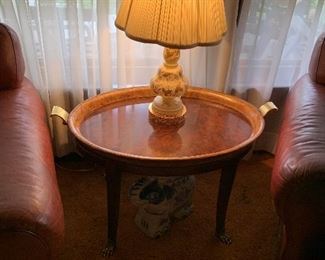 Vintage Maitland Smith Tray Table - Table with Brass Claw Feet
