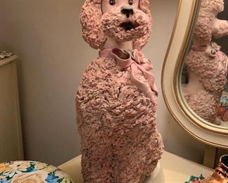 1950's Pink Spaghetti Poodle Lamp