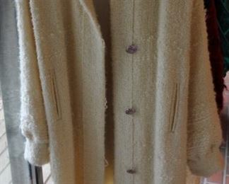 Long white wool coat by Dot Replinger