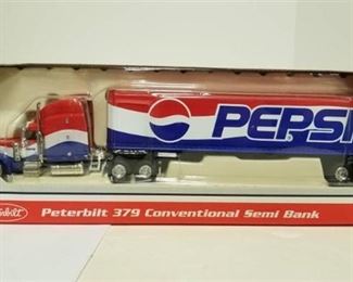 Pepsi Die Cast Peterbilt Semi Truck Die Cast Coin Bank By Liberty 32608