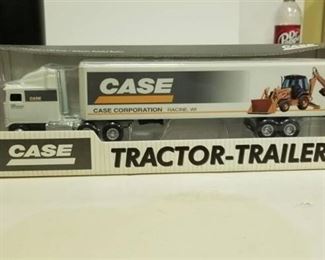 Case 580l Backhoe Tractor Loader Case Ih 2188 Combine Semi Truck 1/64 Ertl Toy