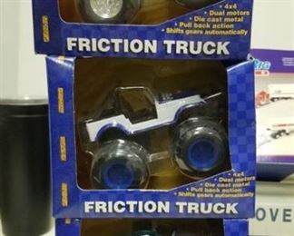 3 Maisto Road & Track Monster Truck Friction Toy Truck Pull Back