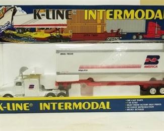 K-line Intermodal Burlington Northern America Tractor, Trailer, & Container