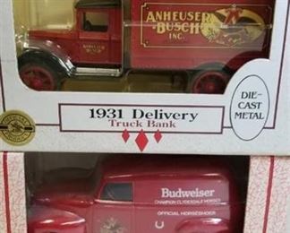 2 Truck Banks / 1950 Panel Truck / 1931 Delivery Truck, 1/25 scale, NIB
