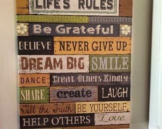 LIFE RULES SIGN