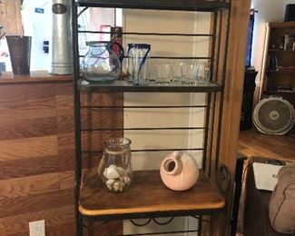 VERY NICE BAKERS RACK WITH WOODEN SHELVES