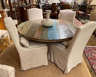 Farmhouse round dining table. 