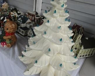 Ceramic Christmas tree with internal light bulb