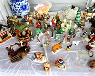 Ceramic nativity and Christmas figurines