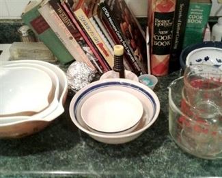 Pyrex bowls. Clear and solid