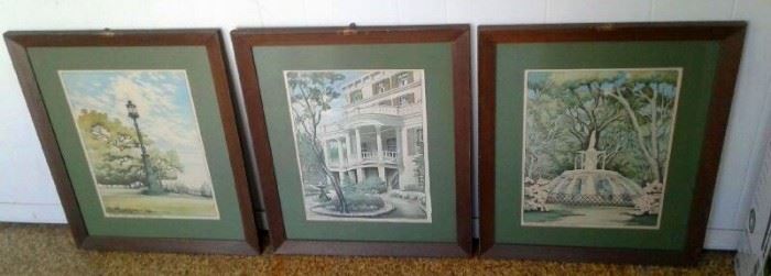 Framed art. About 20 pieces