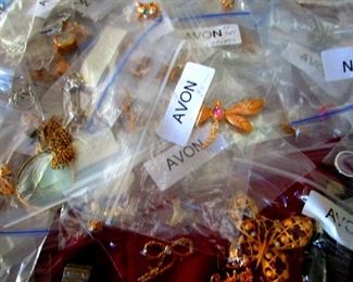 Bins full of Avon Costume Jewelry