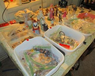 Bins of costume jewelry