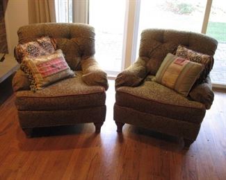Pair of stuffed club chairs