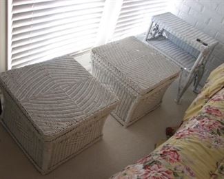 White wicker furniture