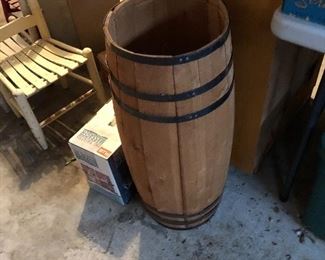 Tall wooden keg