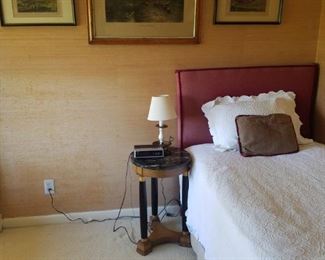 single bed, art work