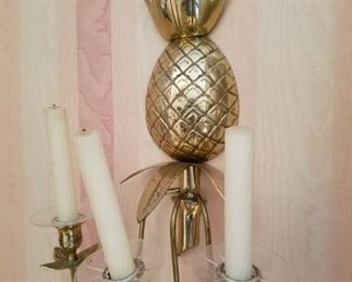 Brass wall sconce