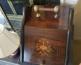 Intricate inlaid Federal coal box