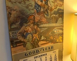 Vintage 1952 Good Year Calendar 