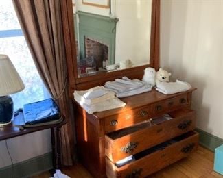 Victorian oak dresser with mirror