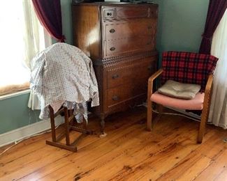 Walnut 1940s dresser