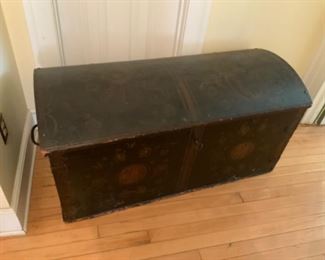 Rustic painted pine trunk