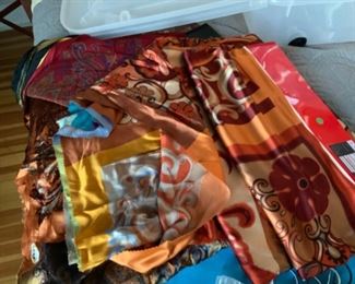 Scarves and fabric samples