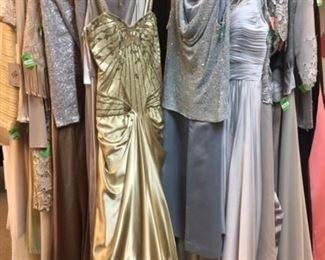 Shimmering gold & silver evening attire 