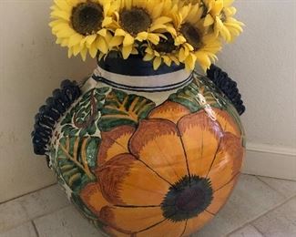Giant 24” sunflower talavera pot